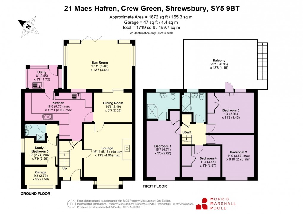 Floorplan for Maes Hafren, Crew Green, Shrewsbury, Powys