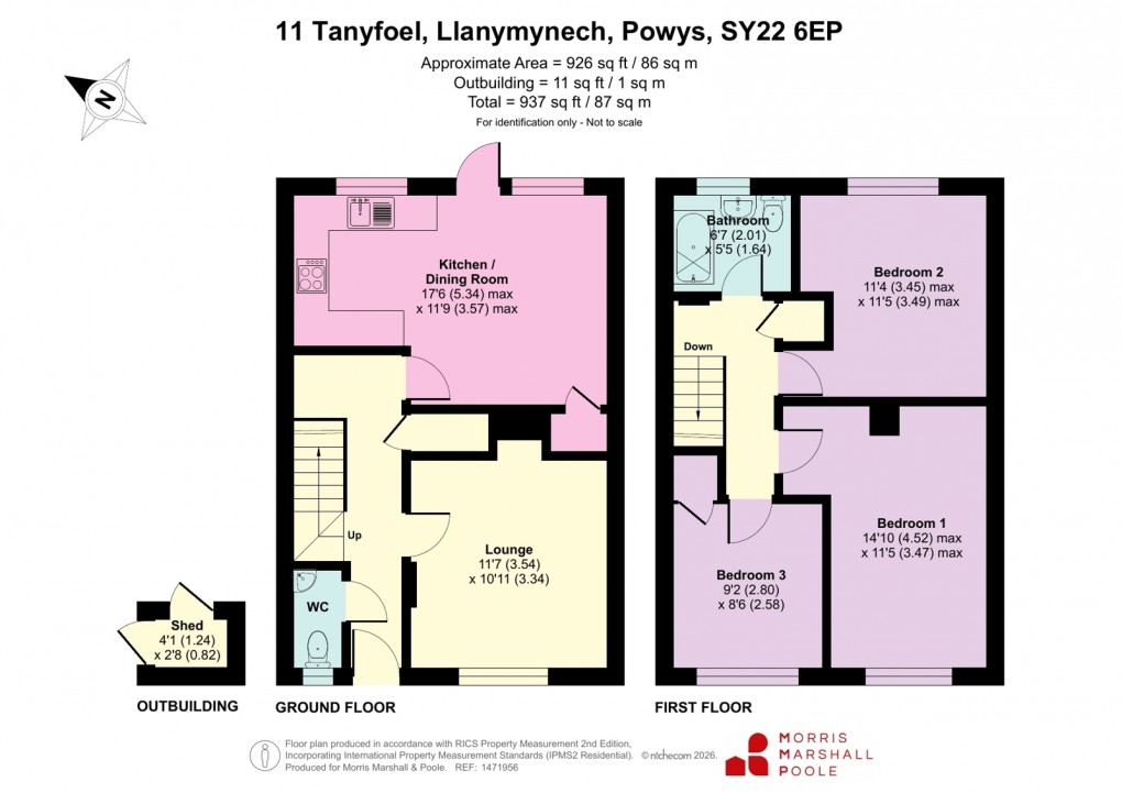 Floorplan for Tanyfoel, Llanymynech, Powys