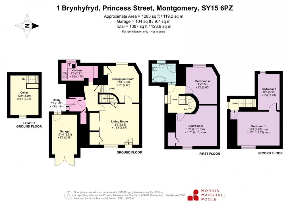 Floorplan for Brynhyfryd, Princess Street, Montgomery, Powys