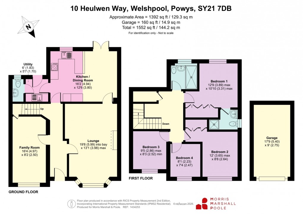 Floorplan for Heulwen Way, Welshpool, Powys