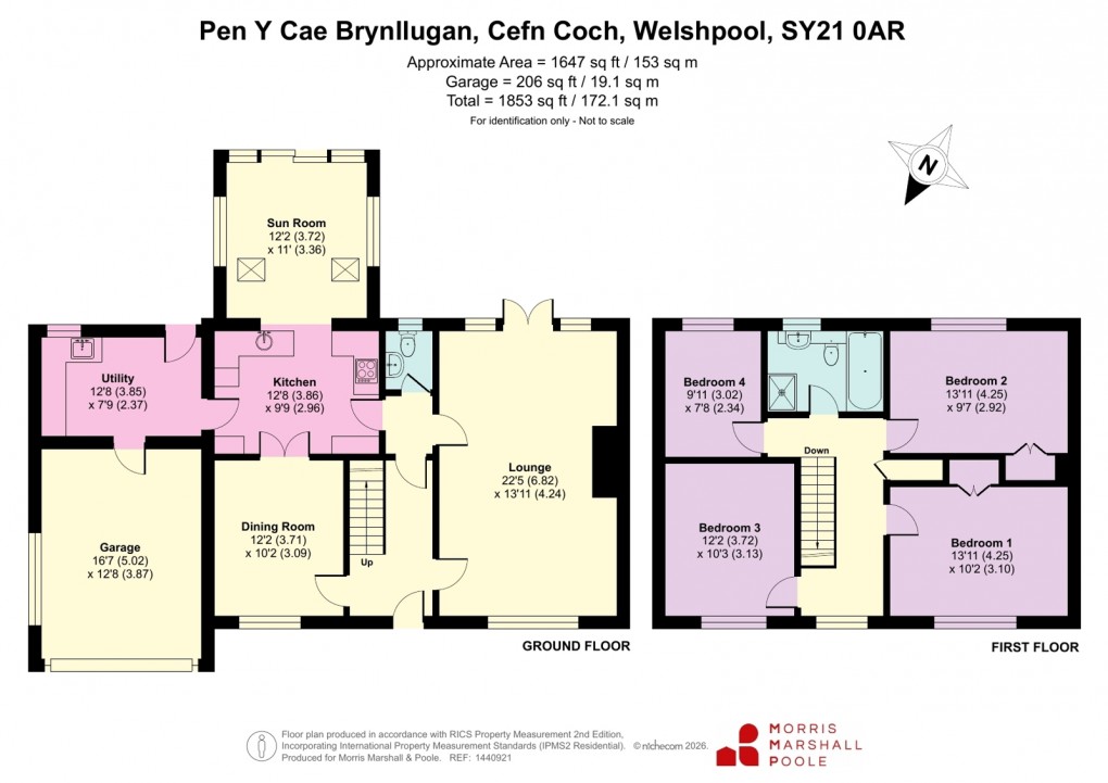 Floorplan for Brynllugan, Cefn Coch, Welshpool, Powys