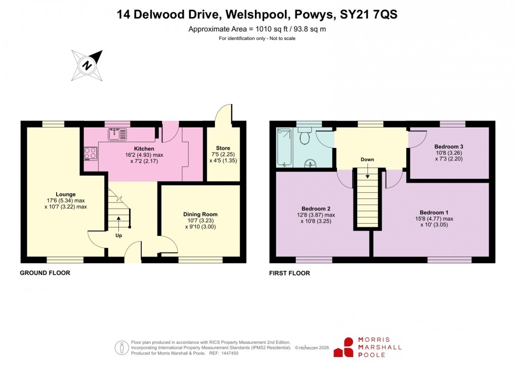 Floorplan for Delwood Drive, Welshpool, Powys