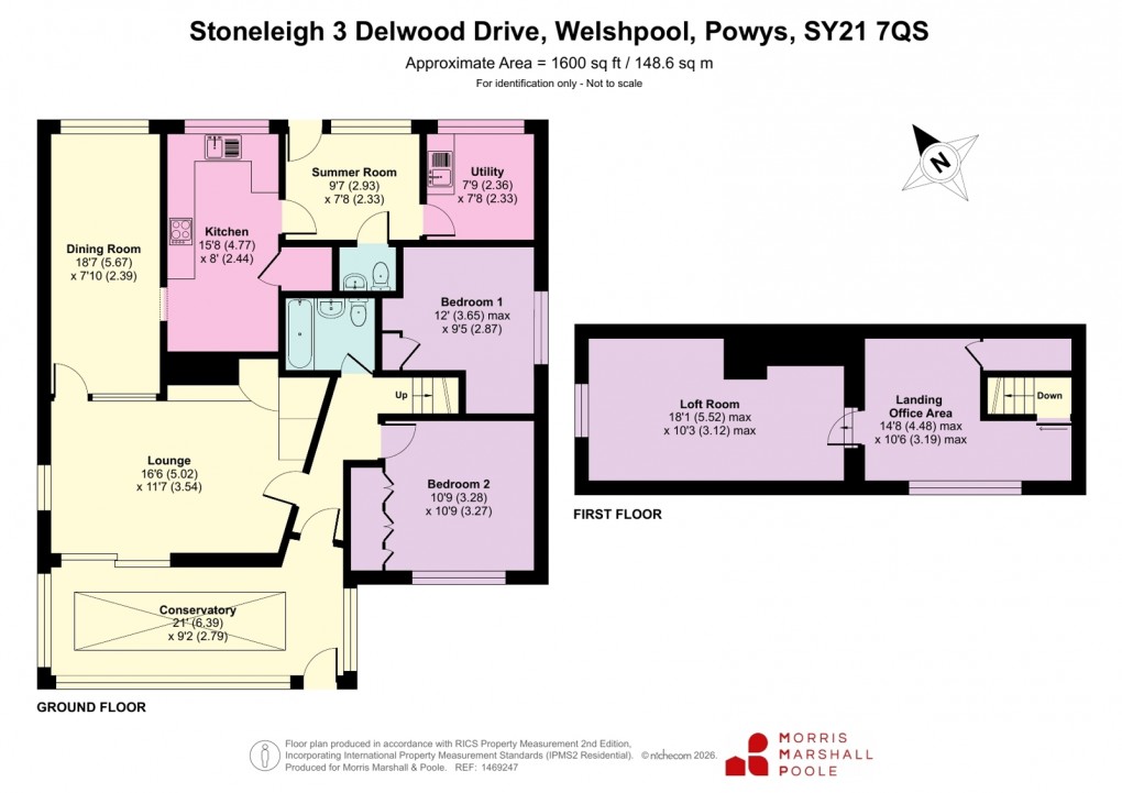 Floorplan for Delwood Drive, Welshpool, Powys