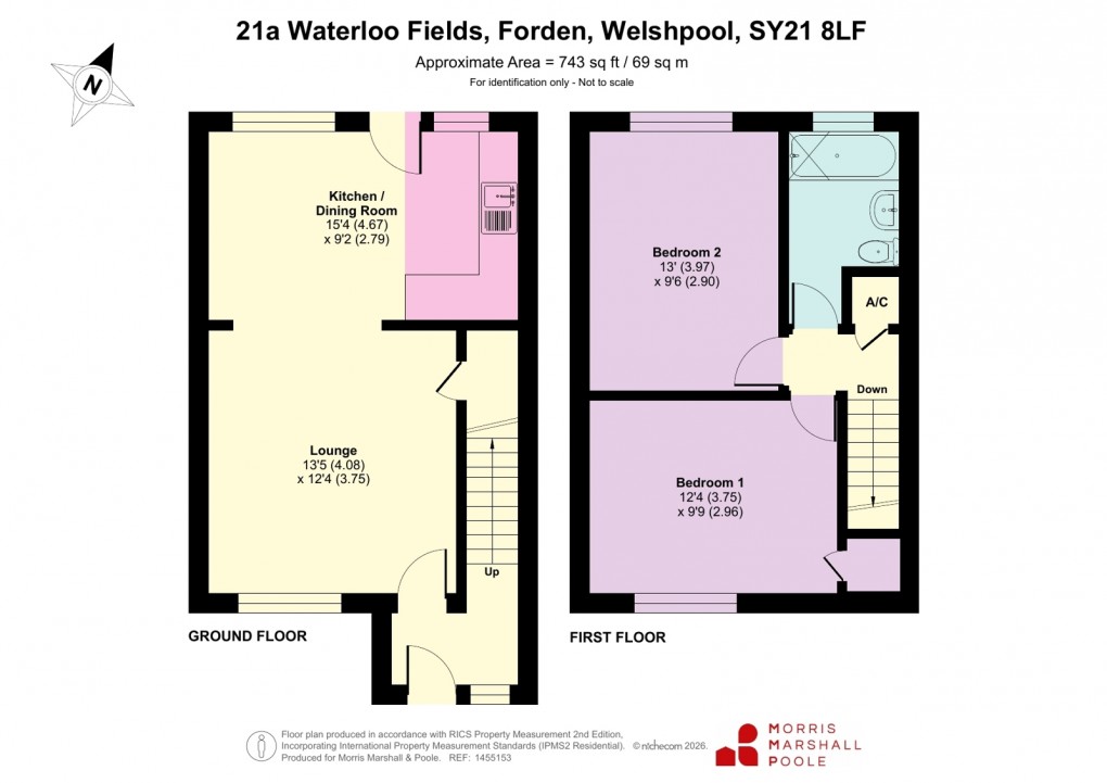 Floorplan for Waterloo Fields, Forden, Welshpool, Powys