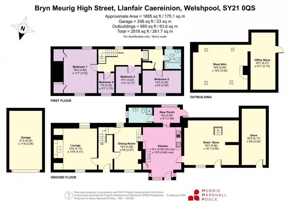 Floorplan for High Street, Llanfair Caereinion, Welshpool, Powys