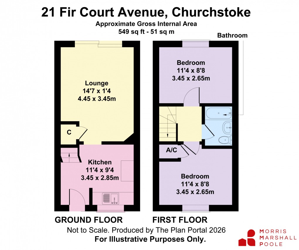 Floorplan for Fir Court Avenue, Churchstoke, Montgomery, Powys